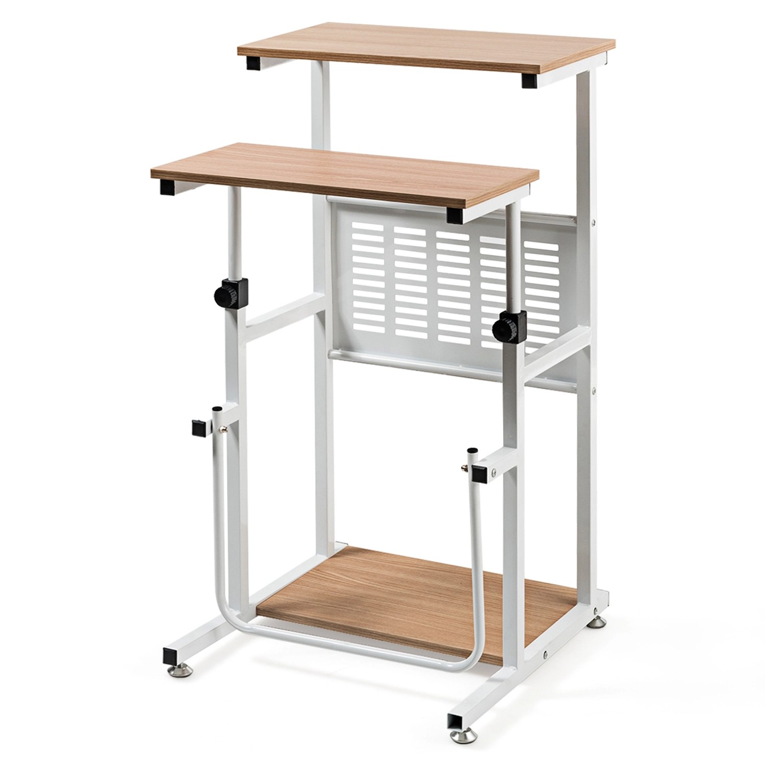 Costway Schreibtisch mit Höhenverstellbarer 55 x 53 x 98 cm Eiche günstig online kaufen