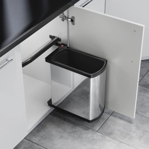 HAILO Abfallsammler Mülleimer Uno 18L Edelstahl Schwarz 3418101