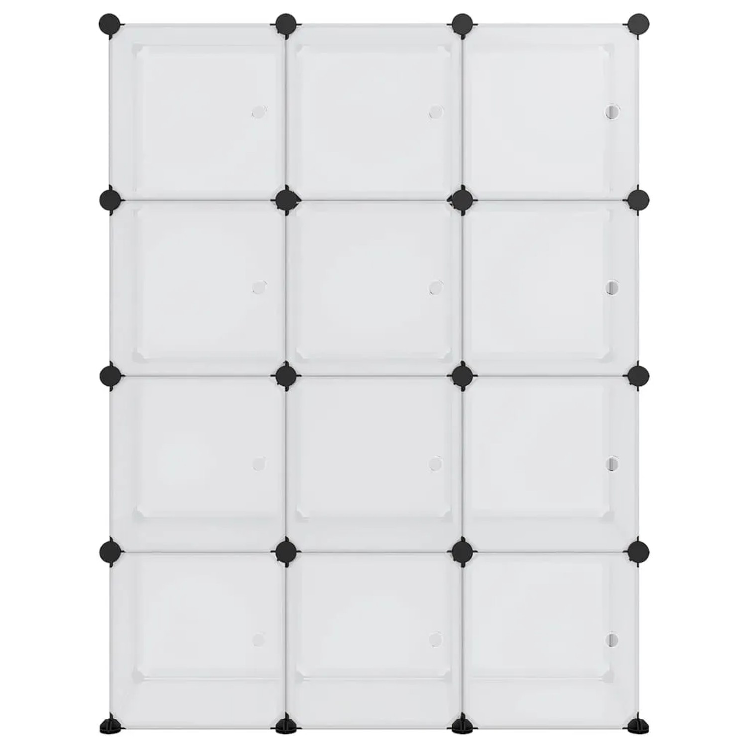 vidaXL Aufbewahrungswürfel-Organizer mit 12 Würfeln und Türen Transparent PP 340555_3