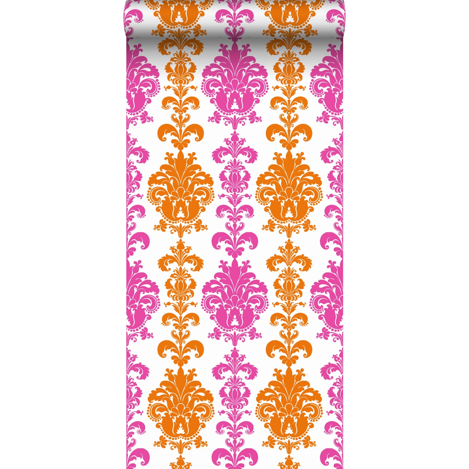 Sanders & Sanders Tapete Barockmuster Rosa und Orange 53 cm x 10.05 m günstig online kaufen