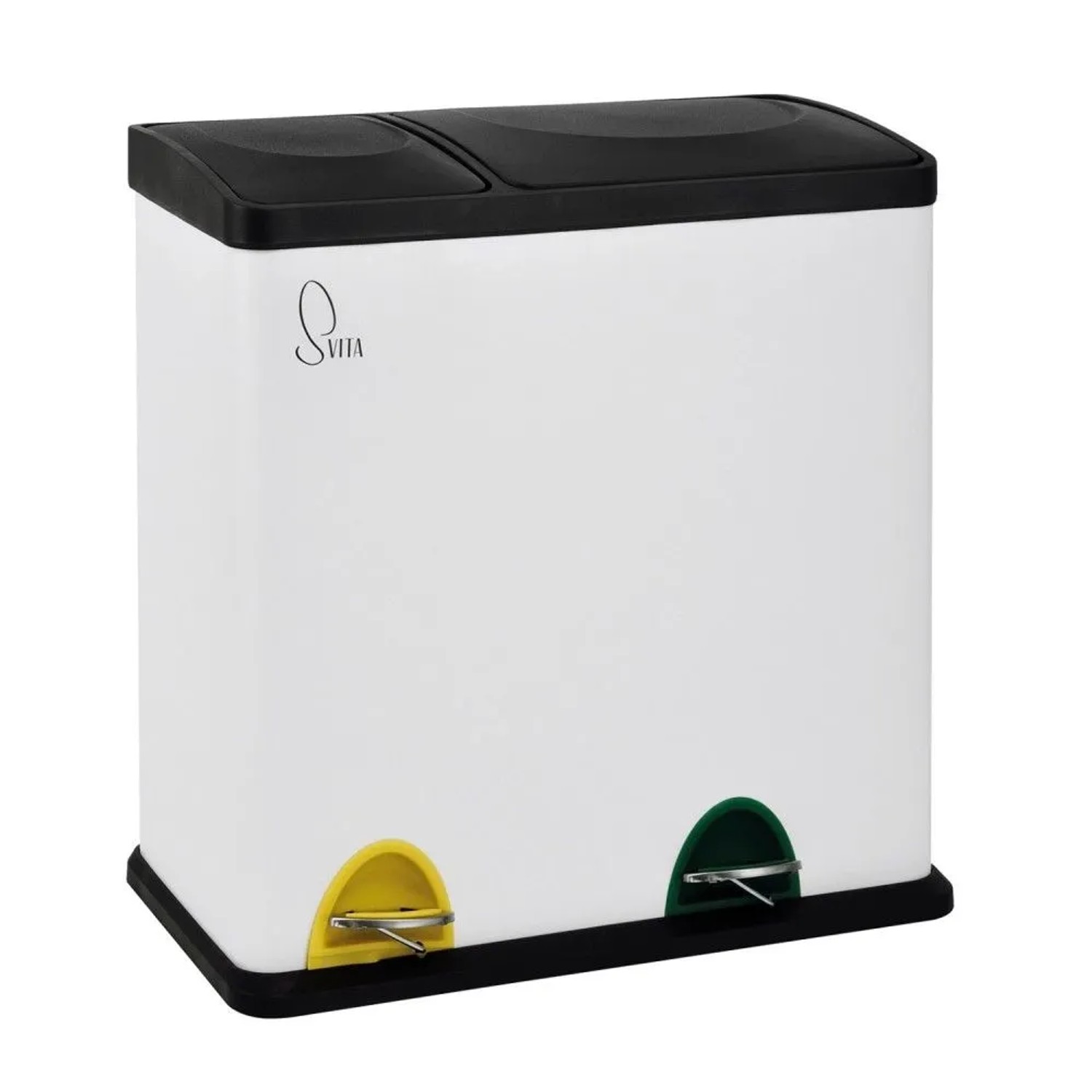 Svita TC2Combo35 Mülleimer 35 Liter 12+23l Treteimer Trennsystem Küche Weiß