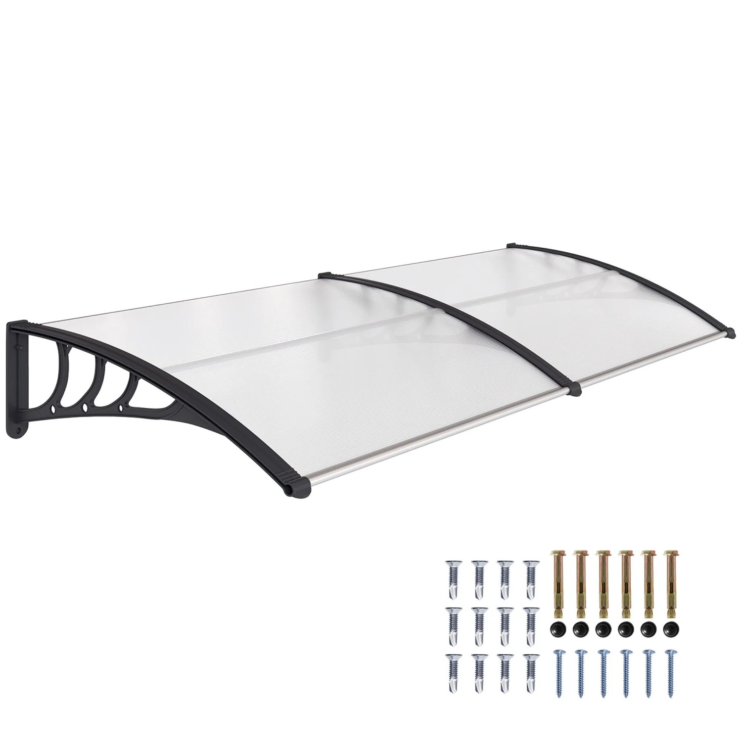 Outsunny Pultvordach Vordach 5mm Polycarbonat Transparent