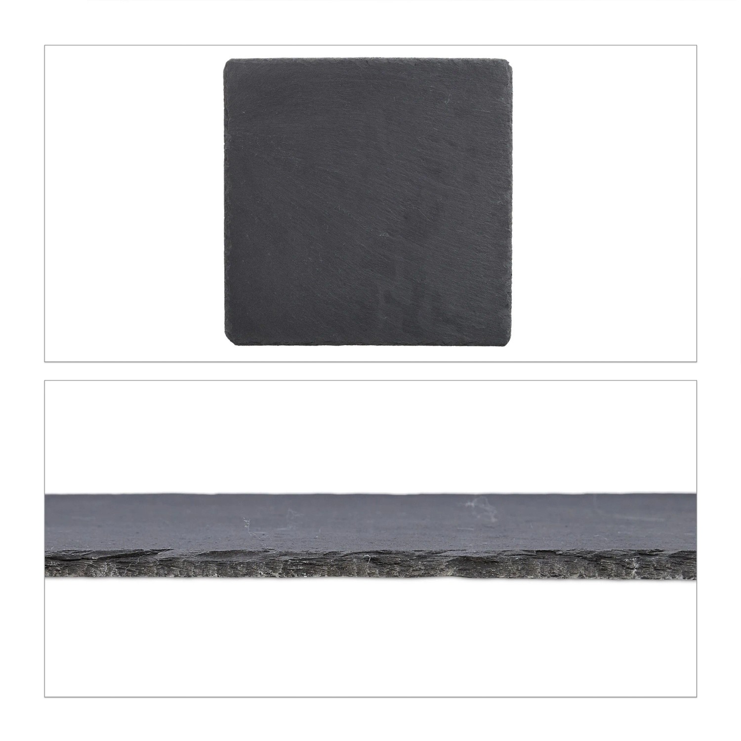 Relaxdays Schieferplatte 6er Set Schiefer Anthrazit 25 cm x 25 cm x 0,8 cm