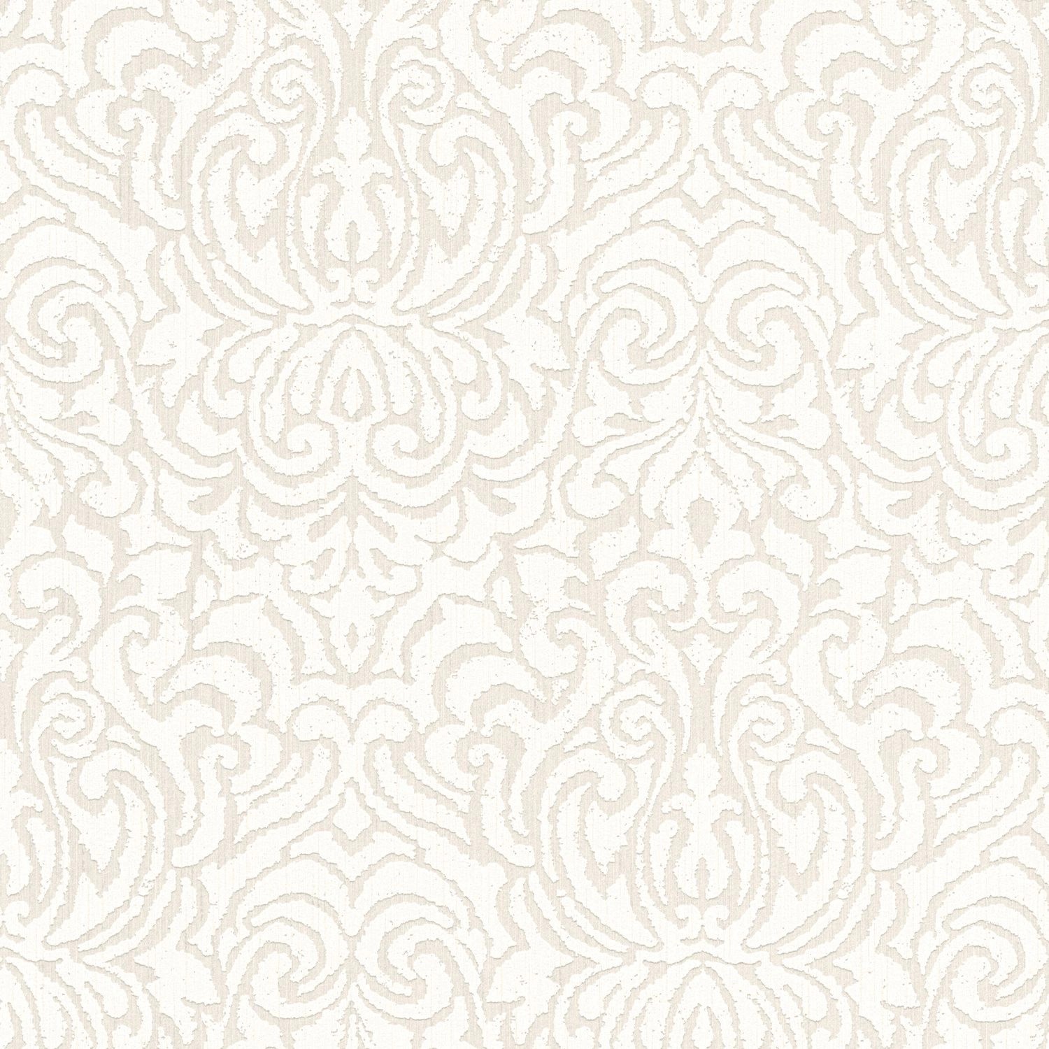 PROFHOME 961935-GU Barock Tapete Ornament Matt Creme Weiß 0,53 m x 10,05 m günstig online kaufen