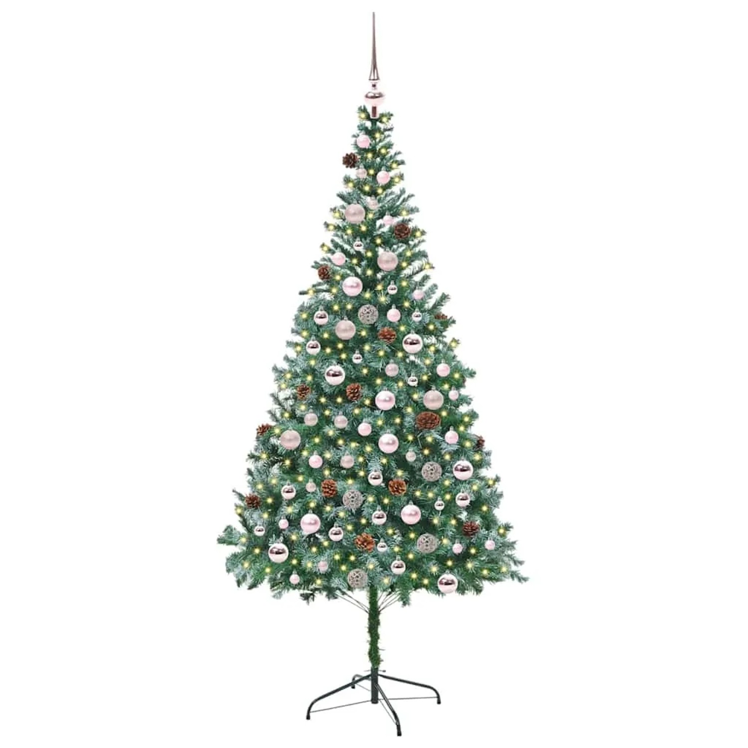 vidaXL Künstlicher Weihnachtsbaum Grün 210 cm PVC und Stahl 3396725