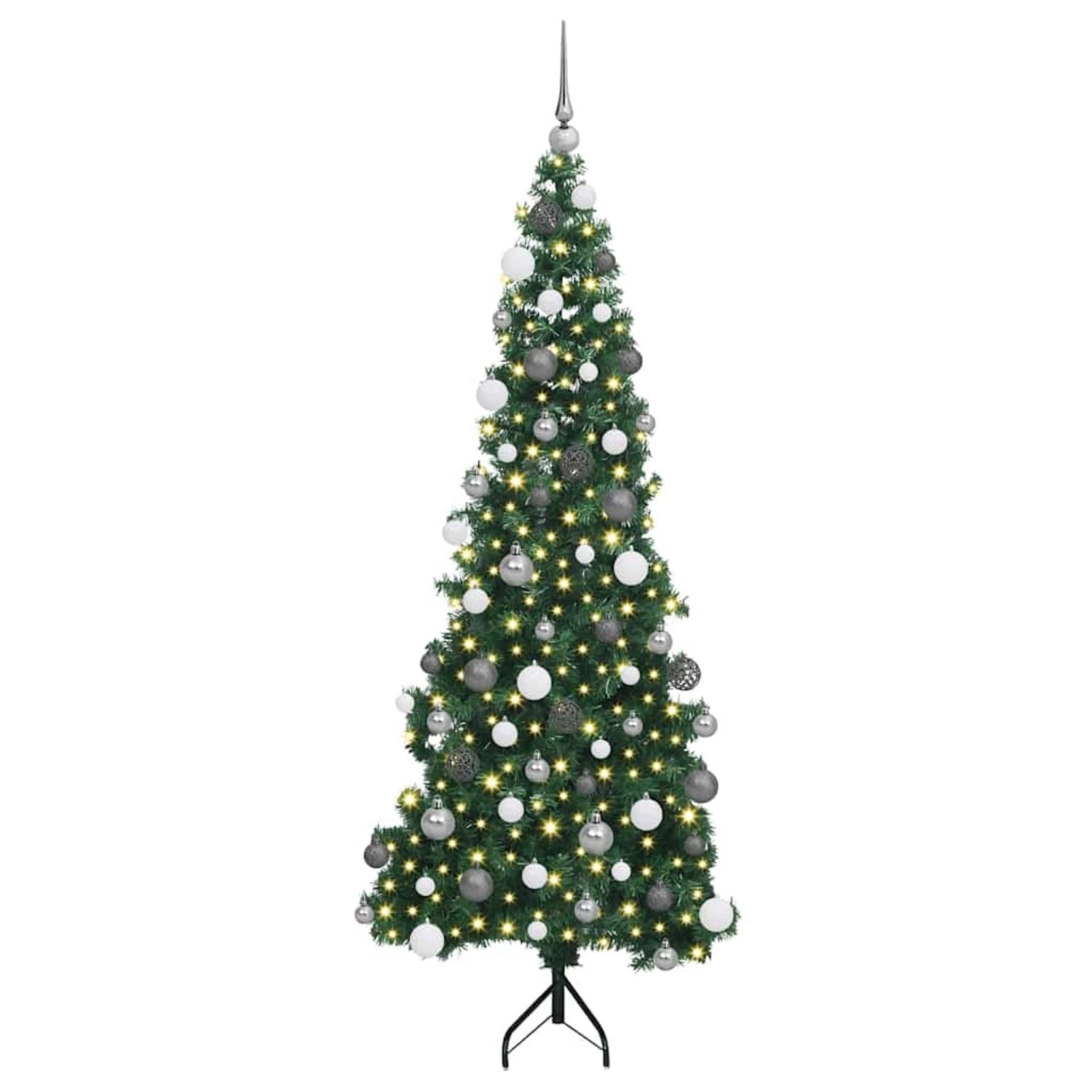 vidaXL Eckiger Künstlicher Weihnachtsbaum Grün 180 cm PVC und Metall 3397262