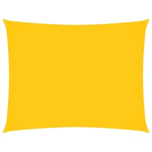 Gelbes rechteckiges Sonnensegel aus Oxford-Gewebe. Ideal für Garten, Terrasse und Balkon.