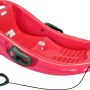 Pinker Schlitten Snow Flipper mit Zugseil und Bremse für Kinder.