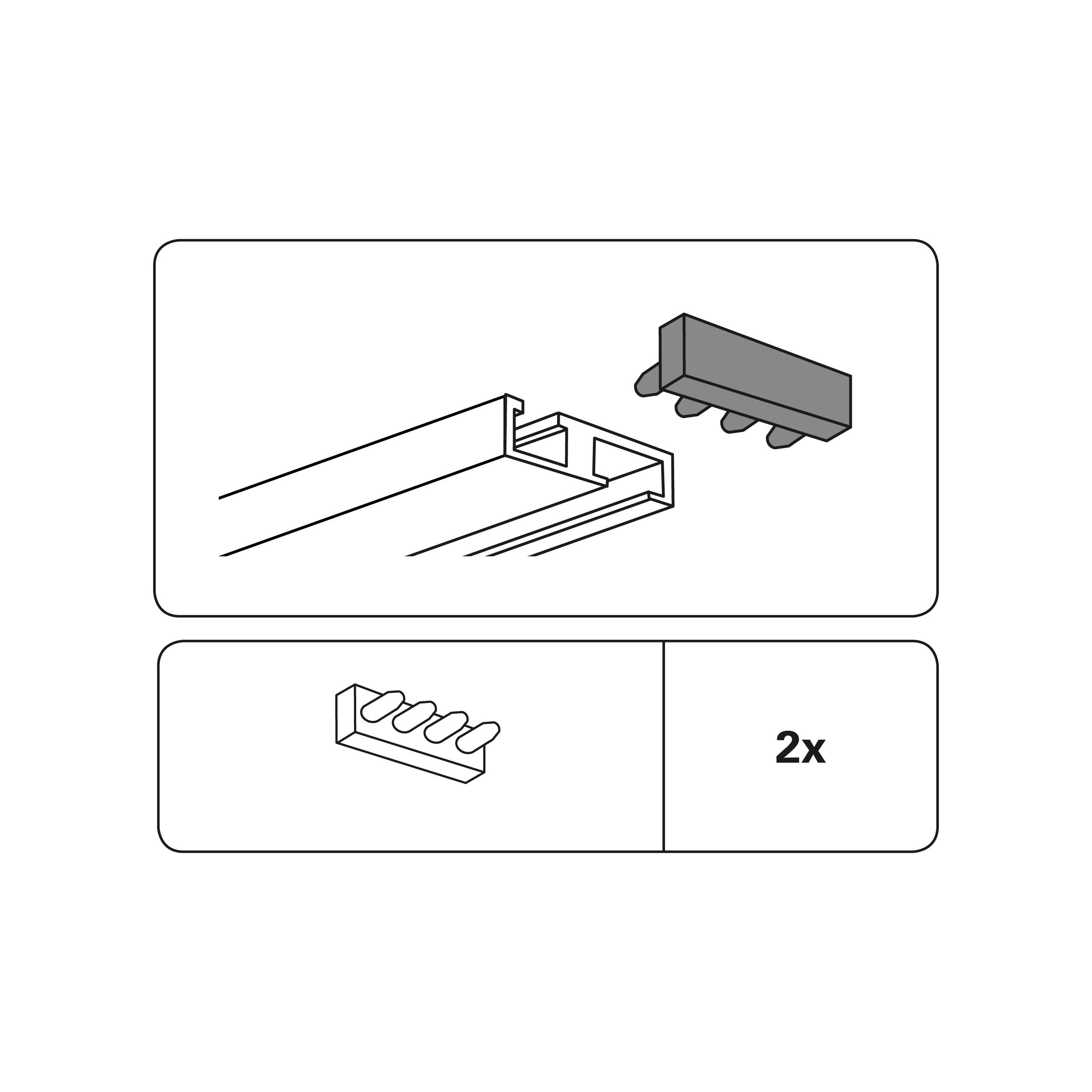 Gardinia Endstück für Aluminium-Vorhangschiene 1-läufig Weiß 2-er Pack  kaufen bei OBI | Gardinenstangen-Endstücke