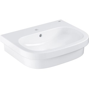 Grohe Aufsatzwaschbecken Euro Keramik, 60 cm, Alpinweiß, mit Hahnloch und Überlauf.