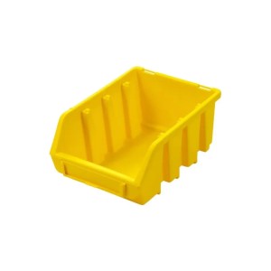 Gelbe PROREGAL Sichtlagerbox aus Polypropylen, ideal für Aufbewahrungssysteme.