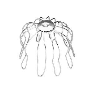 Zambelli Laubfangkorb DN 75-80 aus Edelstahl, silberner Laubschutz für Dachrinnen.