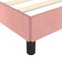 Detailansicht: Rosa Samt Bettgestell mit schwarzen Füßen, 120x200 cm.