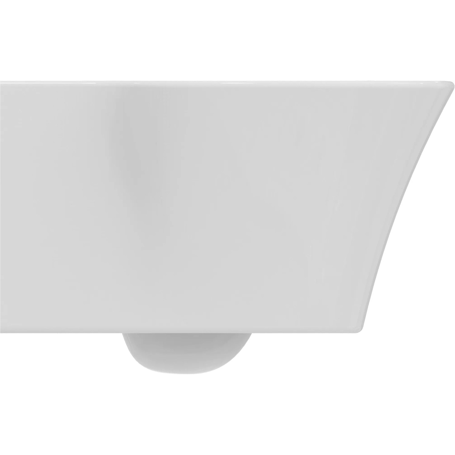 Weißes, randloses Ideal Standard Connect Air Wand-WC aus Kristallporzellan.