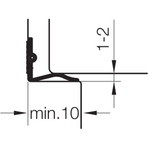 Detailzeichnung Primo Densa 12, selbstklebende Universaldichtung, weiße Türdichtung/Fensterdichtung.
