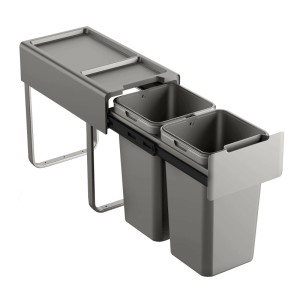 SVITA EM2x14 Einbaumülleimer 28L 2x14L 2 Fächer mit Deckel Mülltrennsystem