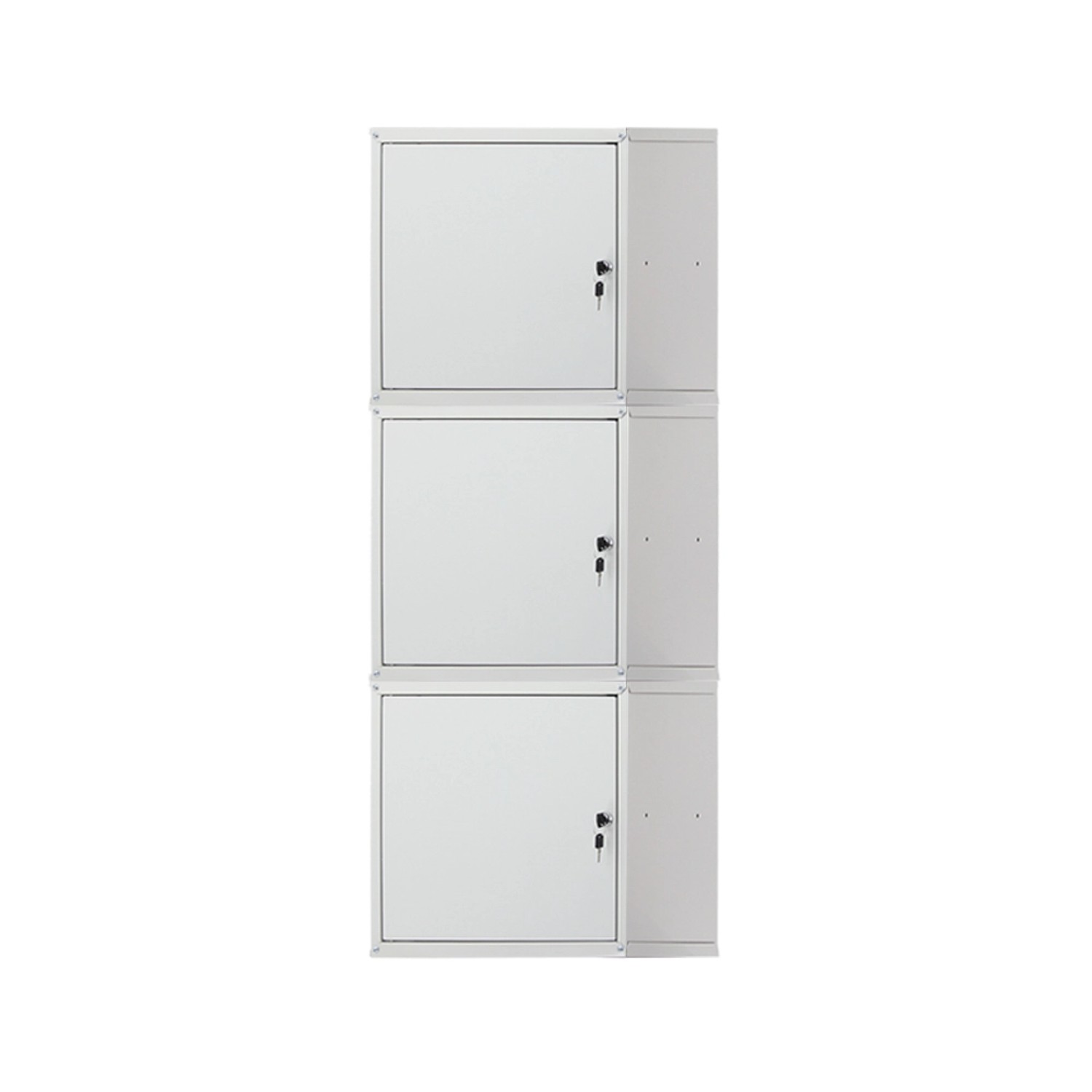 PROREGAL Mega Deal: 3 graue Schließfachwürfel Cubic XL, 45x45x45 cm, für Garderobe oder Umkleide.