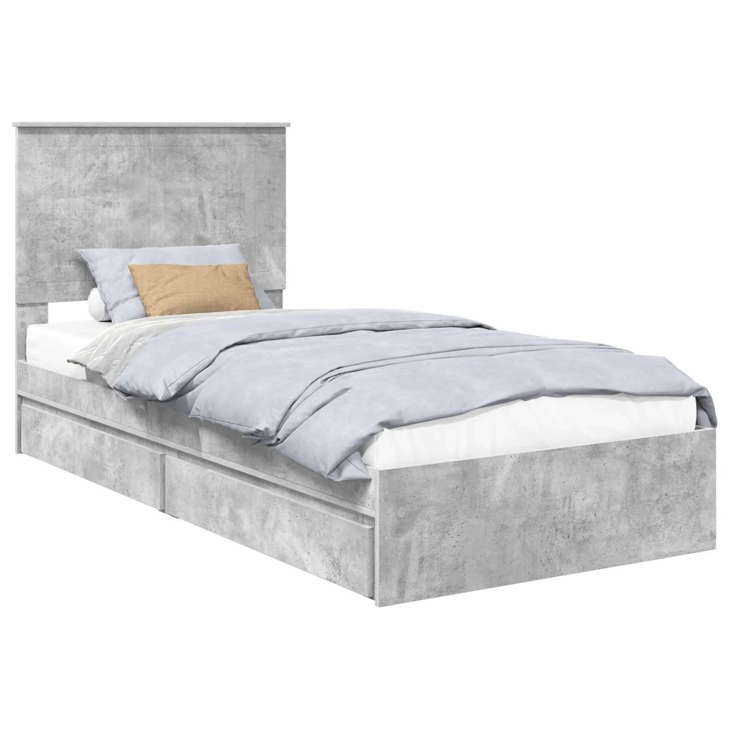 vidaXL Stauraumbett Betongrau 90 x 190 cm Holzwerkstoff 3411253 günstig online kaufen