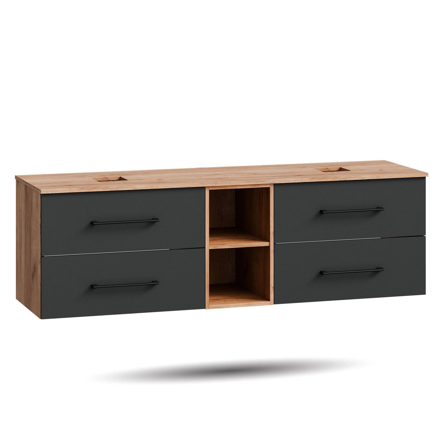 Planetmöbel LUX Waschtischunterschrank 170 cm ohne Waschbecken Soft Close