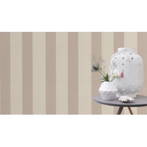 Rasch Vliestapete Florentine III mit Streifen in Beige und Braun.