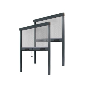 2er Set Avosdim Insektenschutzrollos aus Aluminium, 150x160cm, anthrazitgrau.