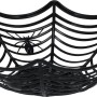 Schwarzer Halloween Korb in Spinnennetz-Optik aus PP-Material, 27,5x27,5x8cm.