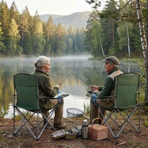 Relaxdays Campingstuhl 2er Set Eisen Polyester Grün Faltbar Mit Getränkehalter 97 cm x 81 cm x 54 cm