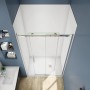 AICA Duschkabine 120x195cm mit Schiebetür, 6mm ESG-Glas, Nischentür, Duschabtrennung, Gleittür.