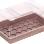Universal Anzuchtschale in Taupe mit transparentem Deckel, 38x24x6 cm, für die Pflanzenanzucht.