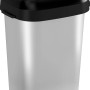 KIS Mülleimer Dual Swing, 10 Liter, in Stahloptik mit schwarzem Schwingdeckel.