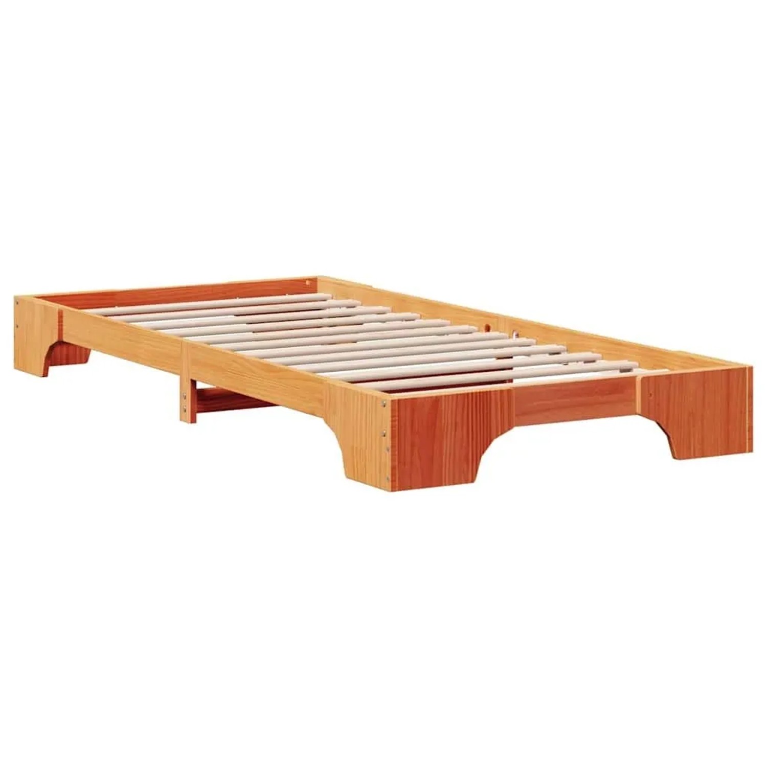vidaXL Bettrahmen Wachsbraun 90 x 200 cm Massives Kiefernholz 872880
