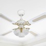 Weißer WESTINGHOUSE Deckenventilator Princess Trio 105 cm mit Beleuchtung und Zugketten.