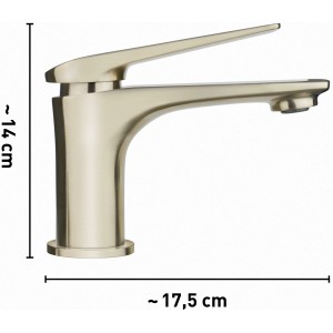 baliv Waschtischarmatur WT-5083 in Edelstahloptik mit Maßen.