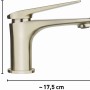 baliv Waschtischarmatur WT-5083 in Edelstahloptik mit Maßen.