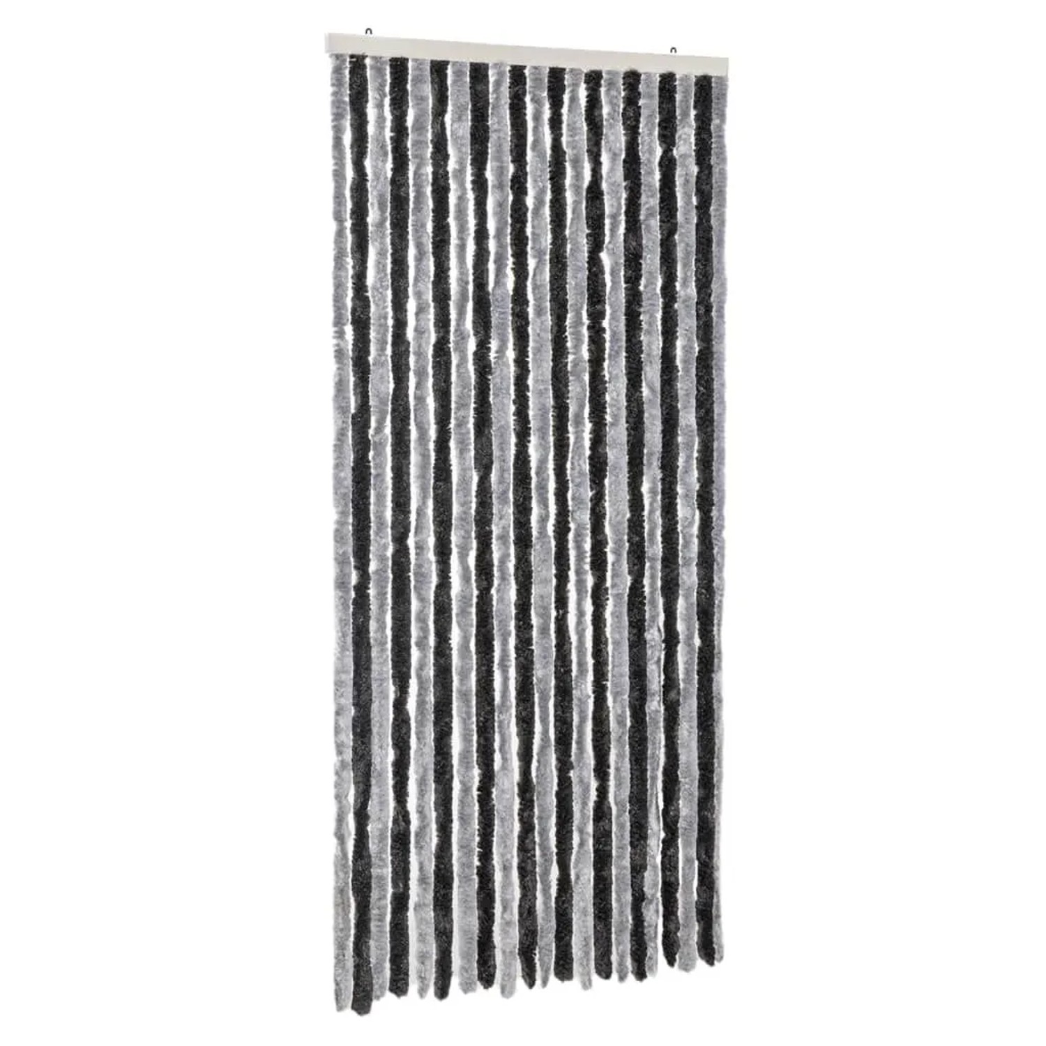 vidaXL Fliegenvorhang Grau und Schwarz 90x200 cm Chenille 377327