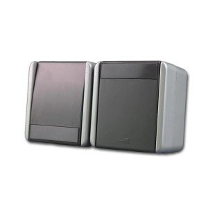 TEM Fontana SteckdoseSchalter Horizontal Grau 250V16A IP44