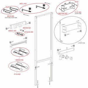 Alcadrain A107/1120 Montagerahmen für Urinal, Einzelteile und Zubehör im Überblick.