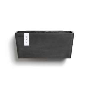 Ecopots Manhattan Wall Hängetopf, dunkelgrau, 35 cm breit. Ideal für Balkon und Terrasse.