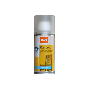 OBI Klarlack Spray, transparent, seidenmatt, 150ml Dose für Holz, Metall, Stein u.a.