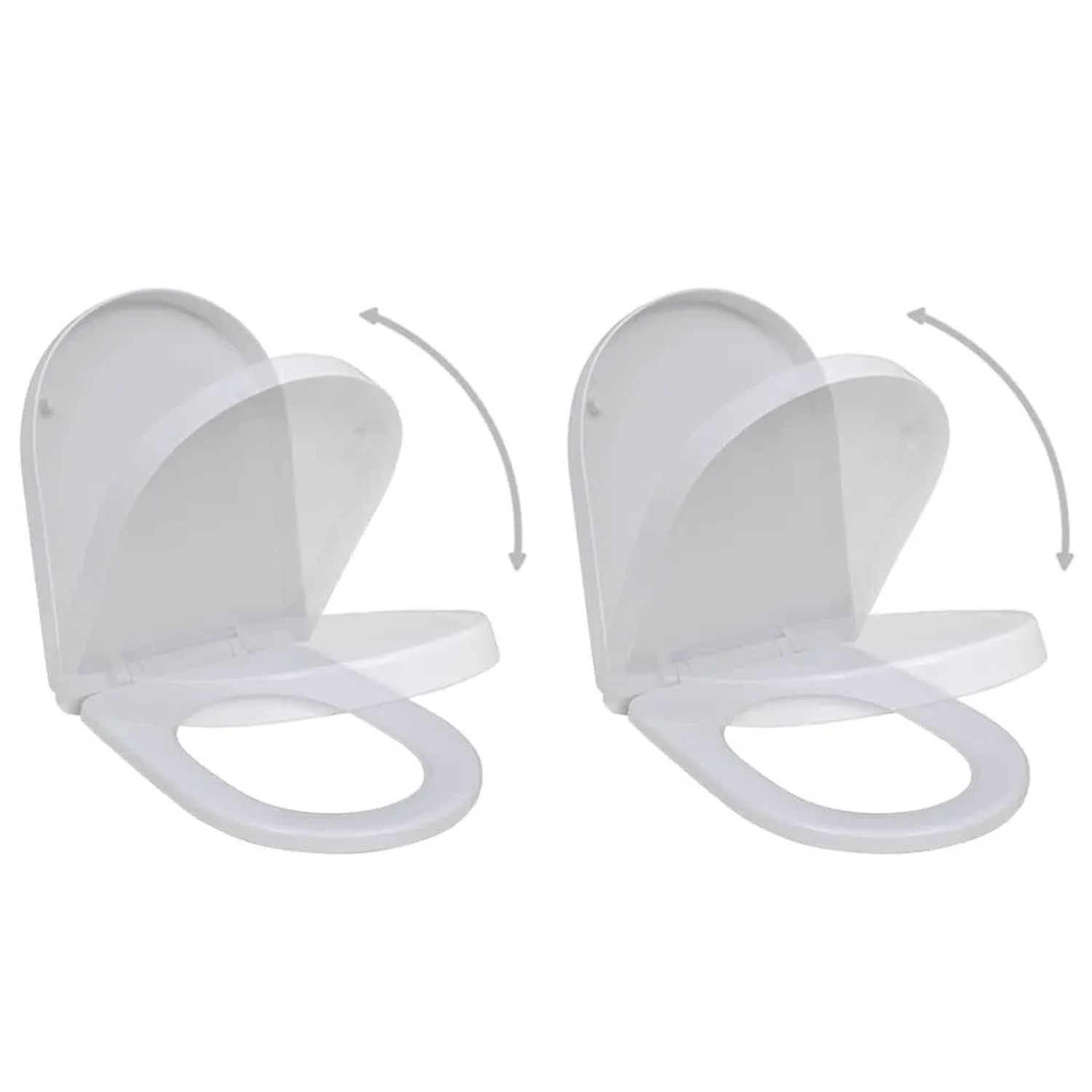 vidaXL Toilettensitze mit Absenkautomatik 2 Stk Kunststoff Weiß 275928