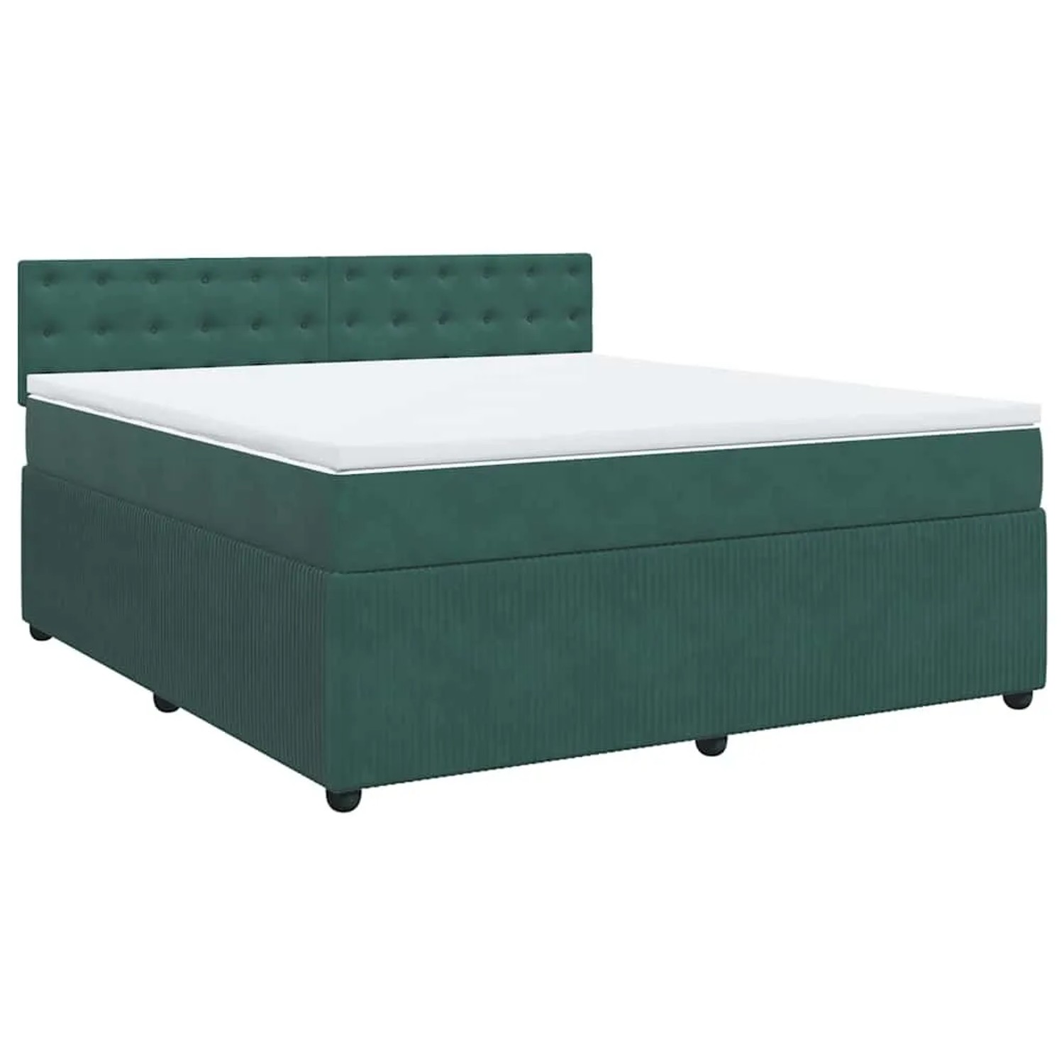 vidaXL Boxspringbett mit Matratze Dunkelgrün 180x200 cm Samt 3287821 günstig online kaufen