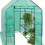 Halbtransparentes, grünes Foliengewächshaus von WOLTU (143x143x195 cm) mit Pflanzen.