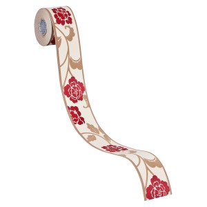 Selbstklebende A.S. Création Borte mit Blumenmuster in Rot-Braun, 5 m x 5 cm.