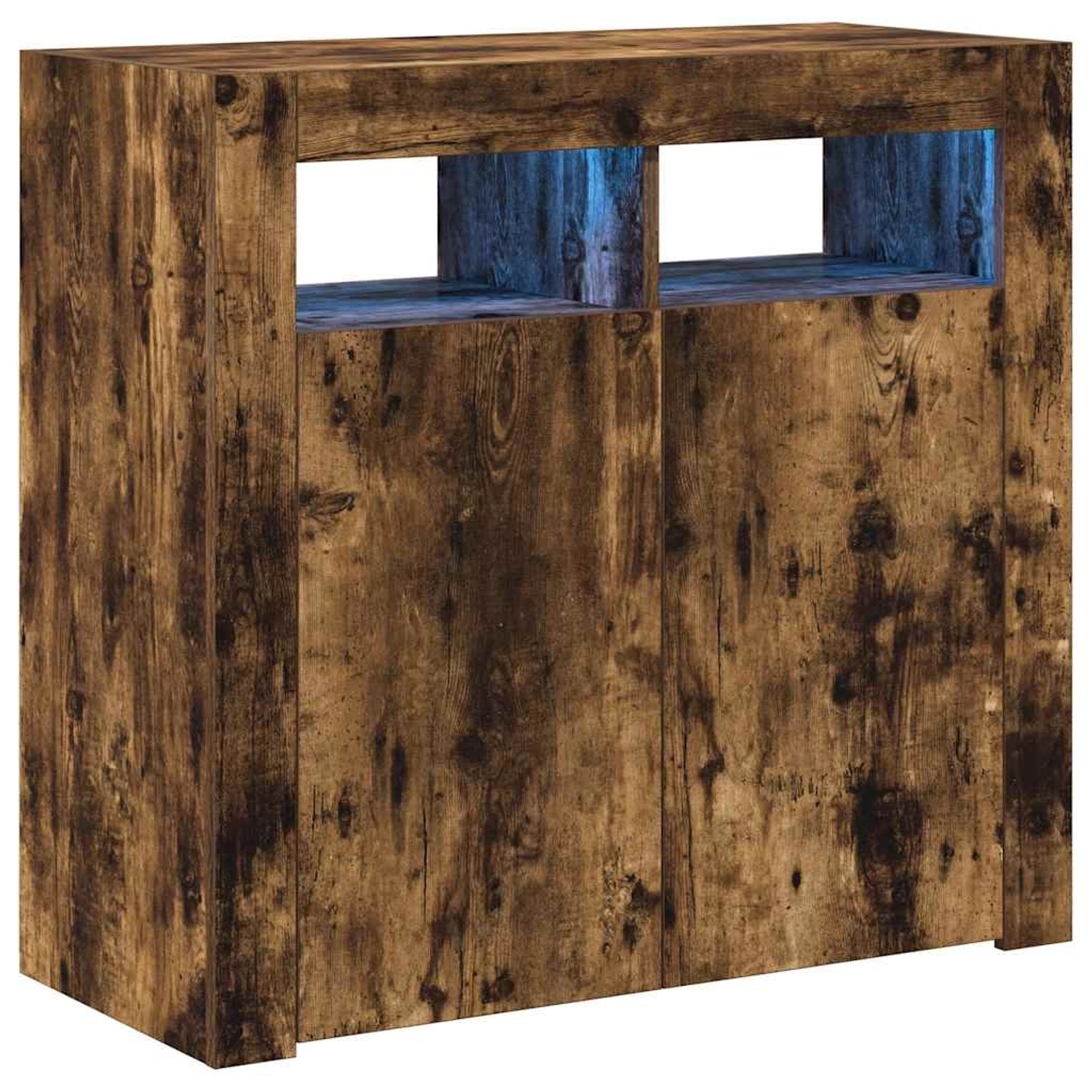 vidaXL Sideboard mit LED-Beleuchtung Räuchereiche 80x35x75 cm 815729