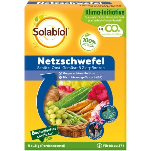 Solabiol Netzschwefel 75g: Mittel gegen Mehltau an Obst, Gemüse und Zierpflanzen im Portionsbeutel.