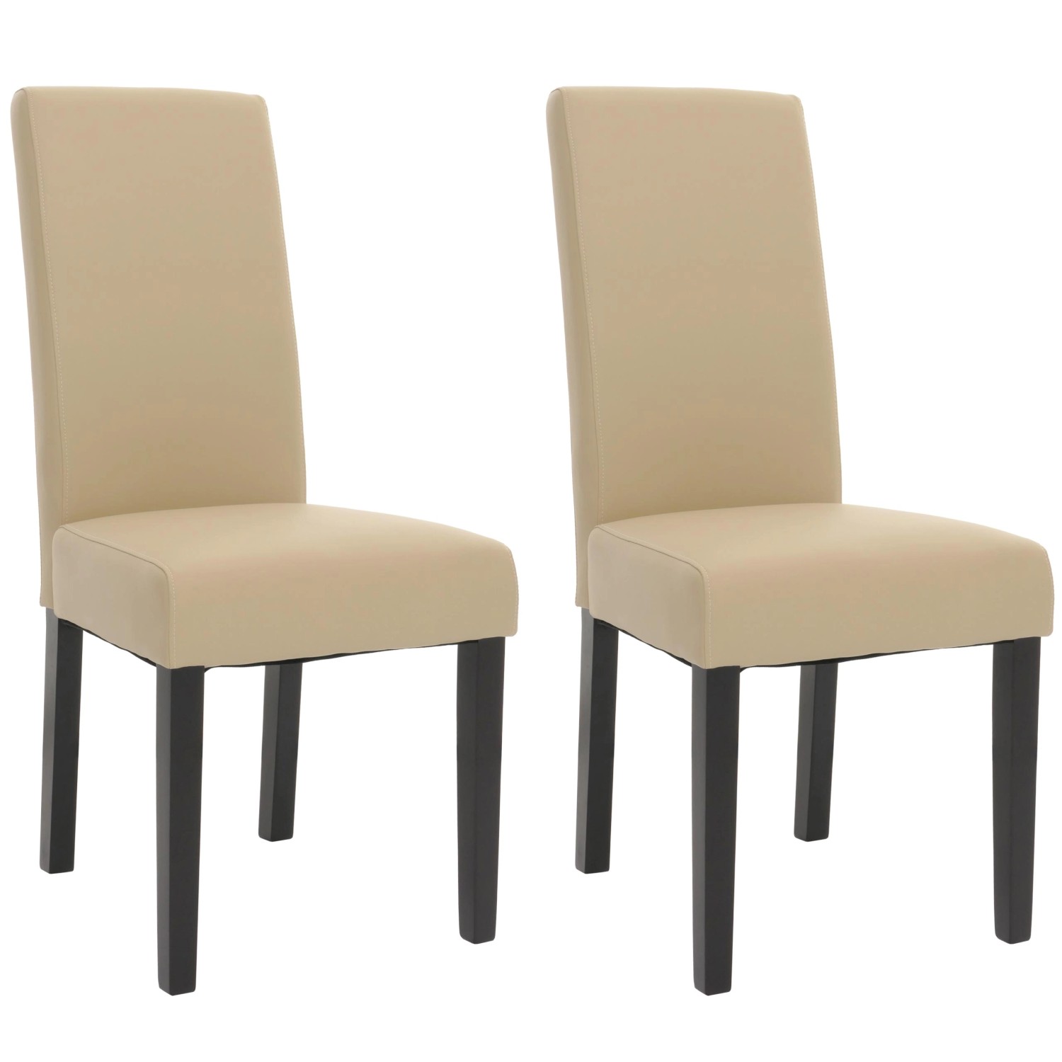 MCW Esszimmerstuhl N66 KL 2er Set Creme Schwarze Beine günstig online kaufen