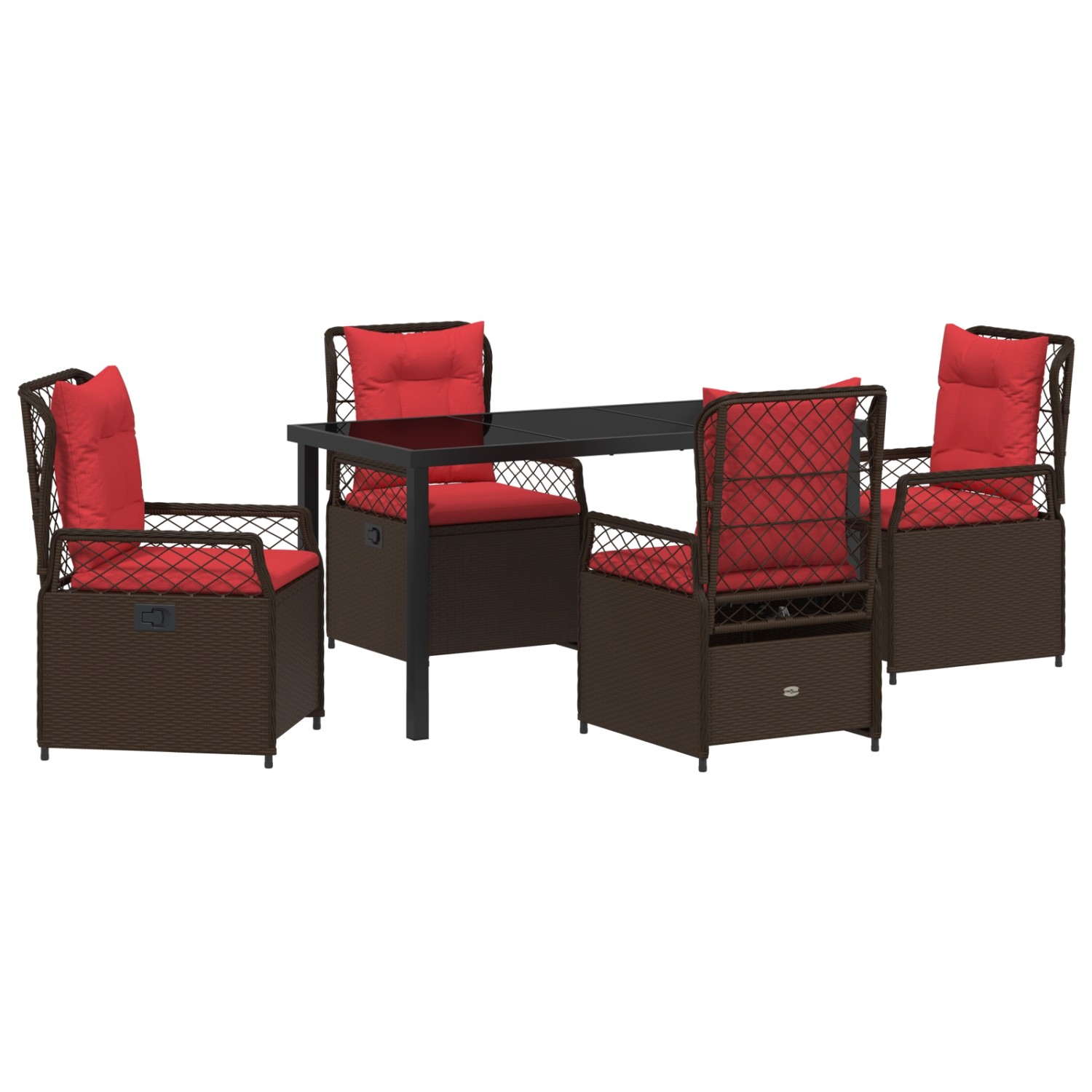 vidaXL Garten Essgruppe 5-Tlg Braun Poly Rattan 3381046 günstig online kaufen