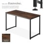 Tectake Schreibtisch Flint im Industrial Style mit Holzplatte und schwarzem Stahlgestell.