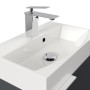 Posseik Cubi Slimline Badmöbel, 50 cm, Grafit, mit Waschbecken und Armatur.