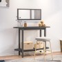 Grauer vidaXL Konsolentisch aus Kiefernholz (110x40x80 cm) mit Ablage. Modell 1.